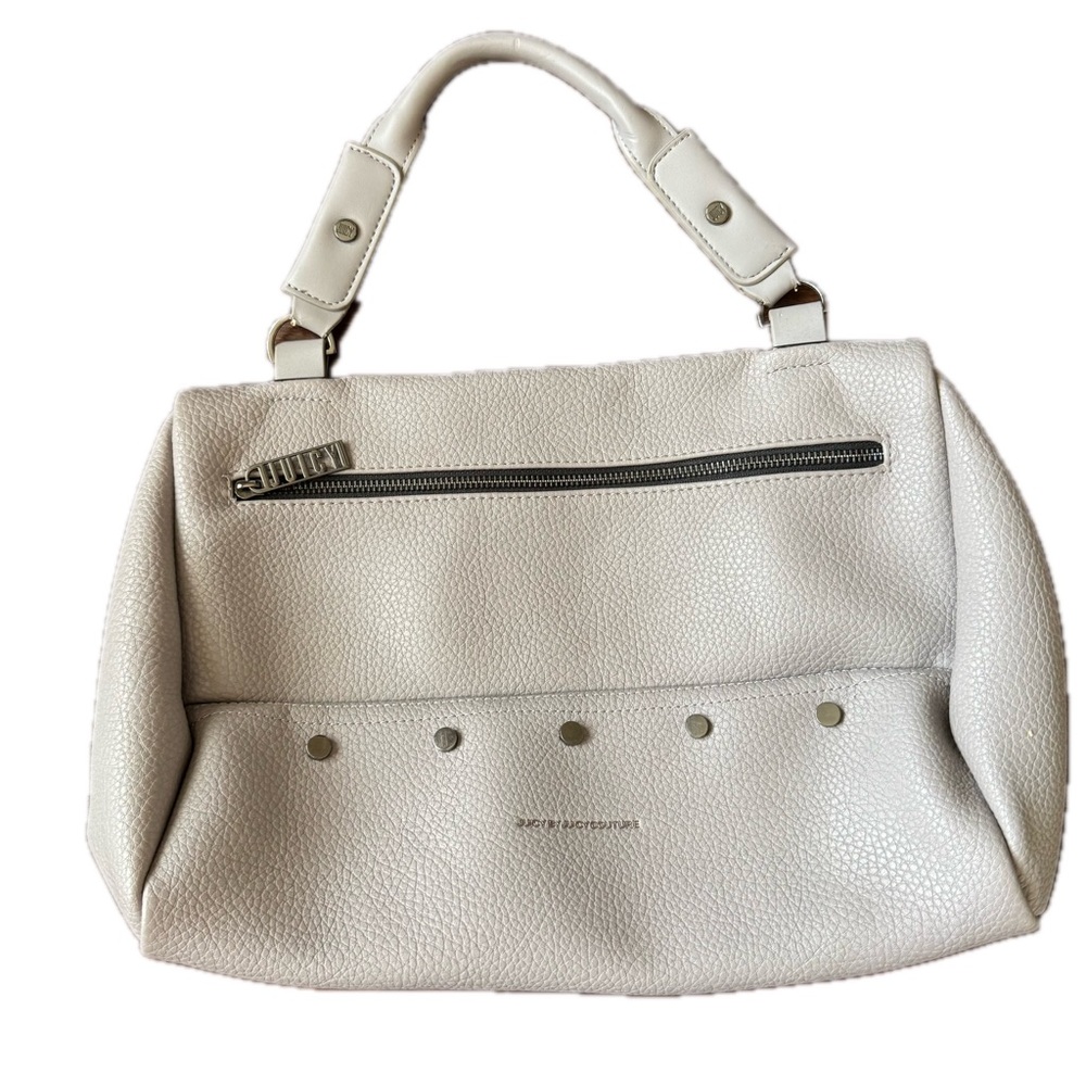 Juicy Couture Grey Pebbled Vegan Leather Hobo Handbag Small Drop Strap Purse